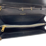 サンローラン SAINT LAURENT カサンドラ チェーンウォレット 377828 ブラック ゴールド金具 グレインカーフ レディース ショルダーストラップ