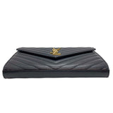 サンローラン SAINT LAURENT カサンドラ チェーンウォレット 377828 ブラック ゴールド金具 グレインカーフ レディース ショルダーストラップ