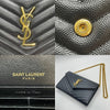 サンローラン SAINT LAURENT カサンドラ チェーンウォレット 377828 ブラック ゴールド金具 グレインカーフ レディース ショルダーストラップ