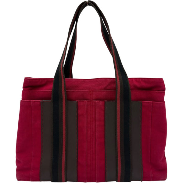 エルメス HERMES トロカホリゾンタルMM レッド トワル レディース