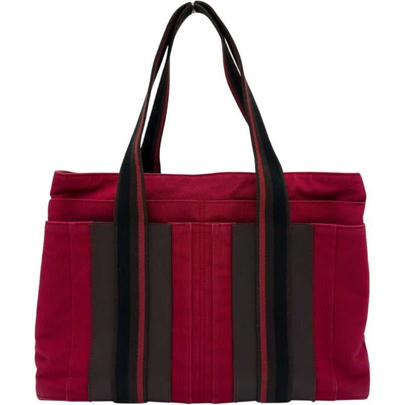 エルメス HERMES トロカホリゾンタルMM レッド トワル レディース