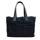 シャネル CHANEL ニュートラベルライントートMM A15991 ブラック ゴールド金具 ナイロンジャガード レディース トートバッグ