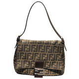 フェンディ FENDI マンマフラップバッグ ブラウン ナイロン/ジャガード レディース ショルダーバッグ