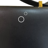 エルメス HERMES リングドゥ 〇U刻印 ブラック/ゴールド金具 ボックスカーフ レディース ショルダーバッグ