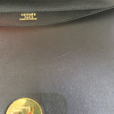 エルメス HERMES リングドゥ 〇U刻印 ブラック/ゴールド金具 ボックスカーフ レディース ショルダーバッグ
