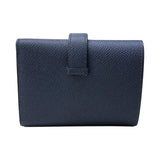 エルメス HERMES ベアンコンビネ W刻 ブルーサフィール シルバー金具 エプソン ユニセックス 二つ折り財布