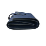 エルメス HERMES ベアンコンビネ W刻 ブルーサフィール シルバー金具 エプソン ユニセックス 二つ折り財布