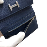 エルメス HERMES ベアンコンビネ W刻 ブルーサフィール シルバー金具 エプソン ユニセックス 二つ折り財布