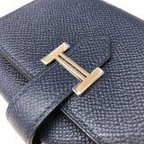 エルメス HERMES ベアンコンビネ W刻 ブルーサフィール シルバー金具 エプソン ユニセックス 二つ折り財布