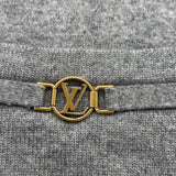 ルイ・ヴィトン LOUIS VUITTON LV金具ロングカシミヤニットカーディガン FLKC08 グレー カシミヤ レディース カーディガン