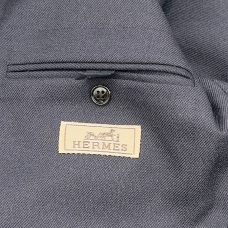 エルメス HERMES ウール テーラードジャケット ネイビー ウール メンズ