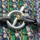 エルメス HERMES シェーヌダンクル金具ツイードダッフルコート グリーン ツイード レディース ダッフルコート