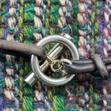 エルメス HERMES シェーヌダンクル金具ツイードダッフルコート グリーン ツイード レディース ダッフルコート