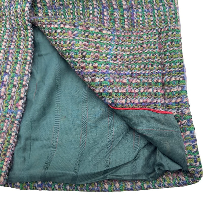 エルメス HERMES シェーヌダンクル金具ツイードダッフルコート