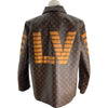 ルイ・ヴィトン LOUIS VUITTON モノグラム総柄LVトワルミリタリージャケット HML07E ブラウン ポリエステル メンズ ミリタリージャケット