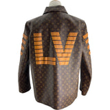 ルイ・ヴィトン LOUIS VUITTON モノグラム総柄LVトワルミリタリージャケット HML07E ブラウン ポリエステル メンズ ミリタリージャケット