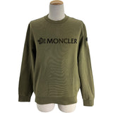 モンクレール MONCLER ロゴスウェットシャツ カーキ コットン メンズ スウェット