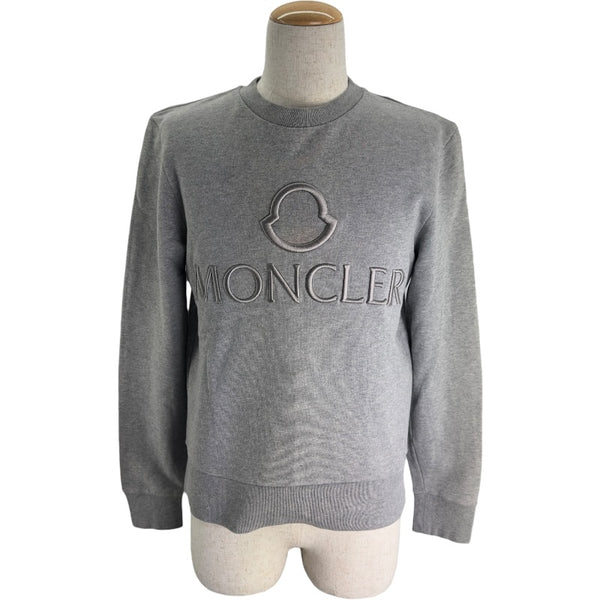 モンクレール MONCLER ロゴスウェットシャツ グレー コットン メンズ
