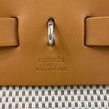 エルメス HERMES エールバッグMM ▢H刻印 ベージュ・ナチュラル/シルバー金具 トワル・レザー ユニセックス ショルダーバッグ