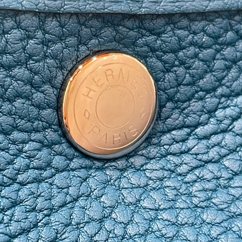 エルメス HERMES ガーデンパーティTPM C刻印 ブルーイズミール