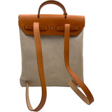 エルメス HERMES エールバッグアドPM ▢D刻 ベージュ/ゴールド トワル/レザー レディース リュック・デイパック