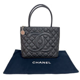シャネル CHANEL 復刻トート A01804 ブラック/シルバー金具 キャビアスキン レディース トートバッグ