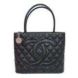 シャネル CHANEL 復刻トート A01804 ブラック/シルバー金具 キャビアスキン レディース トートバッグ