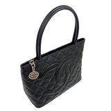 シャネル CHANEL 復刻トート A01804 ブラック/シルバー金具 キャビアスキン レディース トートバッグ