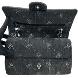 シャネル CHANEL デニム クラシックハンドバッグ A01112 28番台 ブラック シルバー金具 デニム レディース ショルダーバッグ