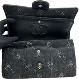 シャネル CHANEL デニム クラシックハンドバッグ A01112 28番台 ブラック シルバー金具 デニム レディース ショルダーバッグ
