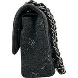シャネル CHANEL デニム クラシックハンドバッグ A01112 28番台 ブラック シルバー金具 デニム レディース ショルダーバッグ