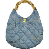 シャネル CHANEL マキシデニムホーボーバッグ AS3127 ブルー ゴールド金具 デニム レディース ハンドバッグ