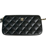 シャネル CHANEL マトラッセチェーンウォレット A82527 ブラック/ゴールド金具 ラムスキン レディース ショルダーバッグ