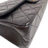 シャネル CHANEL 2.55ラージフラップバッグ A37587 ブラック　ゴールド金具 エイジドカーフ レディース ショルダーバッグ