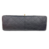 シャネル CHANEL 2.55ラージフラップバッグ A37587 ブラック　ゴールド金具 エイジドカーフ レディース ショルダーバッグ