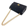 シャネル CHANEL 2.55ラージフラップバッグ A37587 ブラック　ゴールド金具 エイジドカーフ レディース ショルダーバッグ