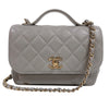 シャネル CHANEL ビジネスアフィニティスモールショルダーバッグ A93749 グレー　ゴールド金具 キャビアスキン レディース ショルダーバッグ
