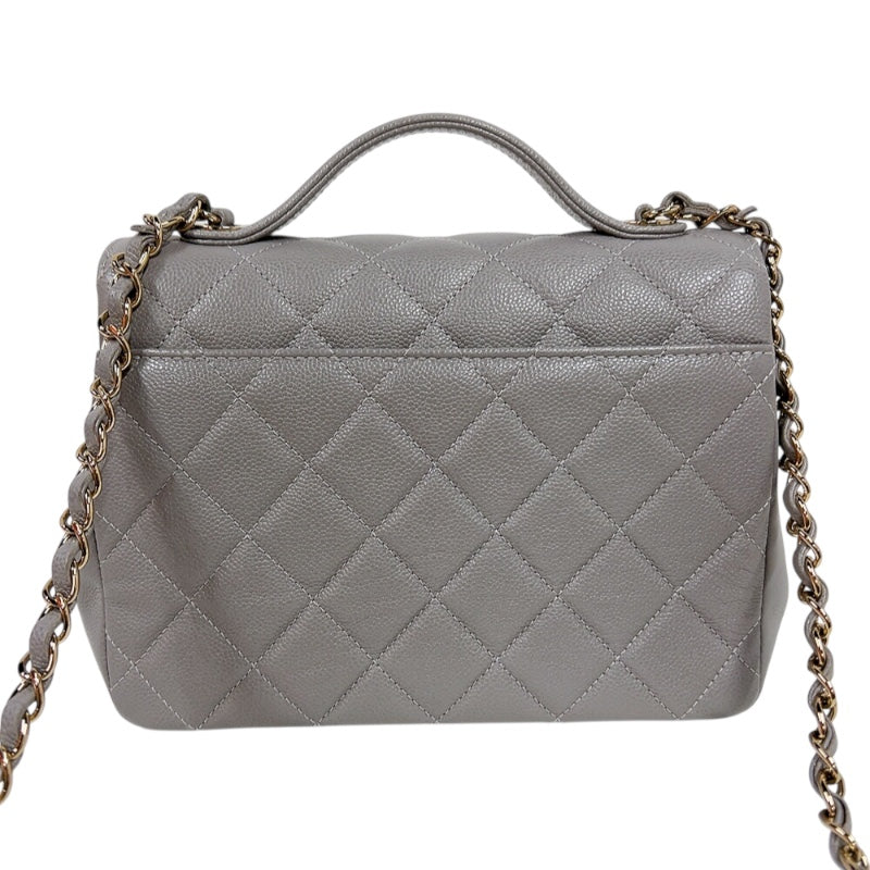 シャネル CHANEL ビジネスアフィニティスモールショルダーバッグ A93749 グレー　ゴールド金具 キャビアスキン レディース ショルダーバッグ シャネル CHANEL ビジネスアフィニティスモールショルダーバッグ