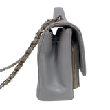 シャネル CHANEL ビジネスアフィニティスモールショルダーバッグ A93749 グレー　ゴールド金具 キャビアスキン レディース ショルダーバッグ
