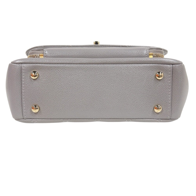シャネル CHANEL ビジネスアフィニティスモールショルダーバッグ A93749 グレー　ゴールド金具 キャビアスキン レディース ショルダーバッグ シャネル CHANEL ビジネスアフィニティスモールショルダーバッグ