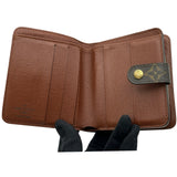 ルイ・ヴィトン LOUIS VUITTON コンパクト・ジップ M61667 ブラウン モノグラム レディース 二つ折り財布