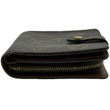 ルイ・ヴィトン LOUIS VUITTON コンパクト・ジップ M61667 ブラウン モノグラム レディース 二つ折り財布
