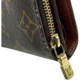 ルイ・ヴィトン LOUIS VUITTON コンパクト・ジップ M61667 ブラウン モノグラム レディース 二つ折り財布