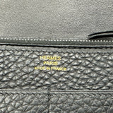 エルメス HERMES ドゴンGM □L刻印 ブラック ゴールド金具 トゴ メンズ 長財布