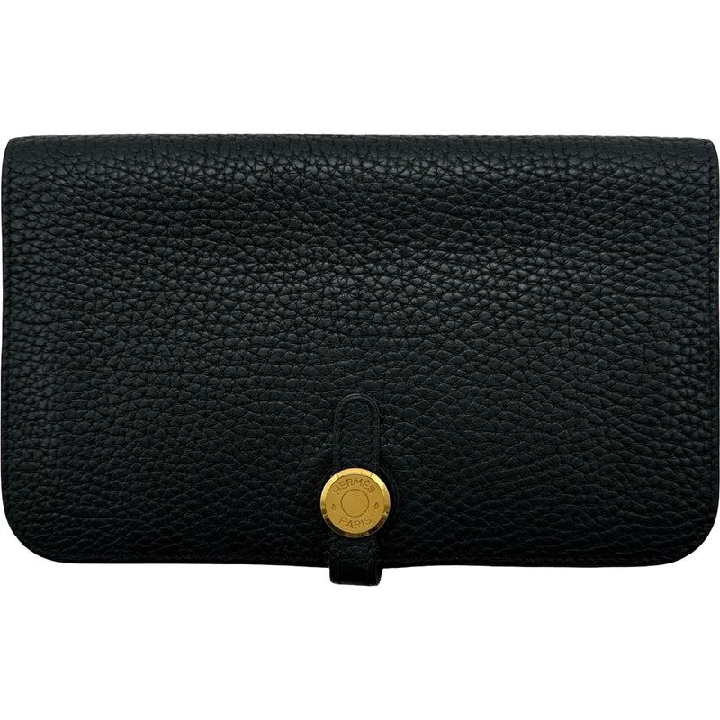 エルメス HERMES ドゴンGM □L刻印 ブラック ゴールド金具 トゴ メンズ