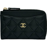 シャネル CHANEL クラシック ジップカードケース AP3179 ブラック/ゴールド金具 キャビアスキン レディース カードケース