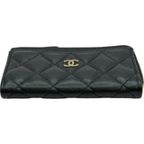 シャネル CHANEL クラシック ジップカードケース AP3179 ブラック/ゴールド金具 キャビアスキン レディース カードケース