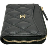 シャネル CHANEL クラシック ジップカードケース AP3179 ブラック/ゴールド金具 キャビアスキン レディース カードケース