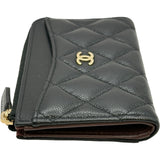 シャネル CHANEL クラシック ジップカードケース AP3179 ブラック/ゴールド金具 キャビアスキン レディース カードケース