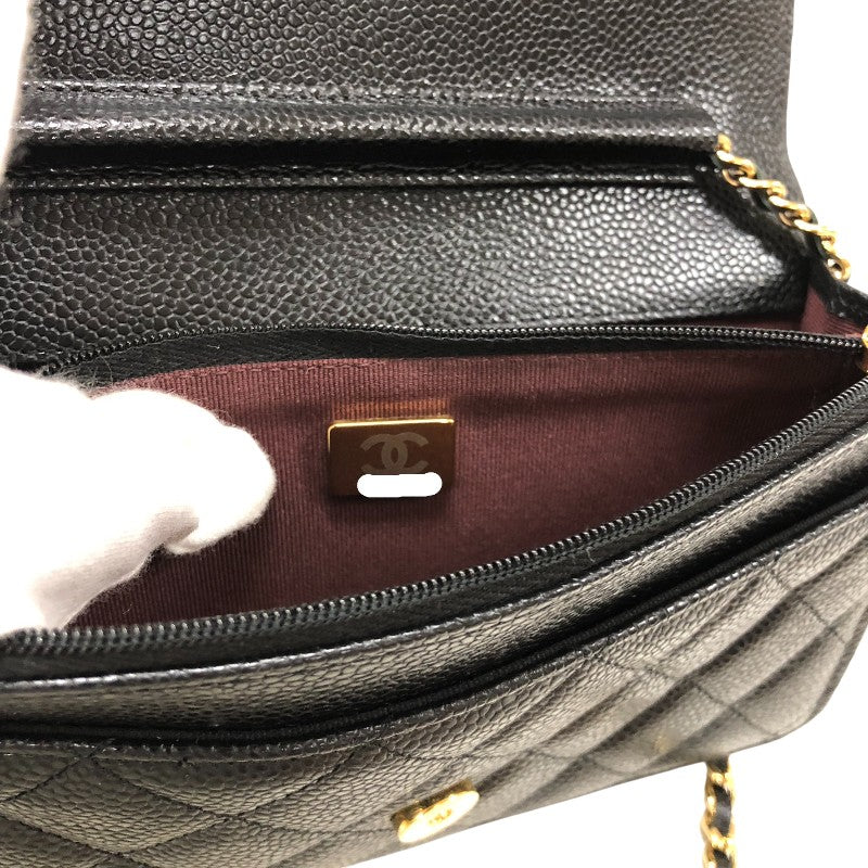 シャネル CHANEL マトラッセチェーン ウォレット AP0250 ブラック